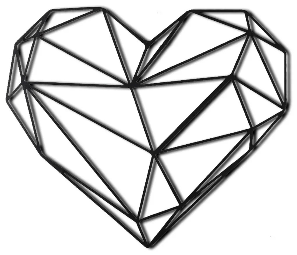 Nástenná kovová dekorácia HEART čierna