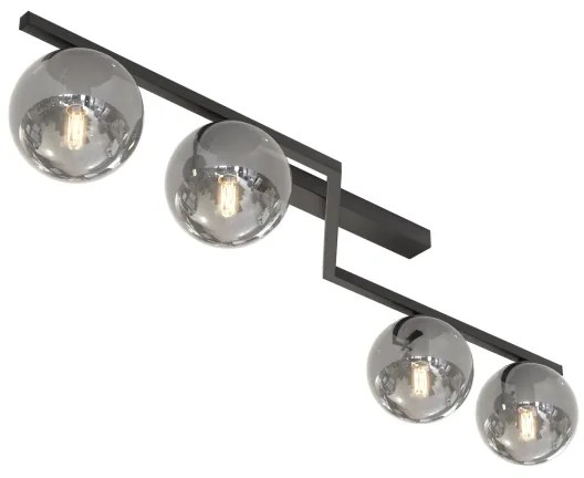 Stropné svietidlo NATON 4xE14/10W/230V čierne/dymové