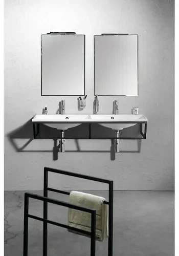 SAPHO Ska301 Ska stojan na uteráky 55 x 79 x 20 cm, čierna mat