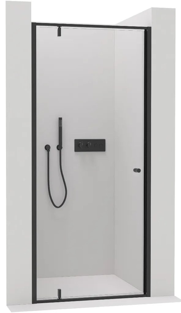 Cerano Ferri, 1-krídlové sprchové dvere 80x195 cm, 6mm číre sklo, čierny profil, CER-CER-425632