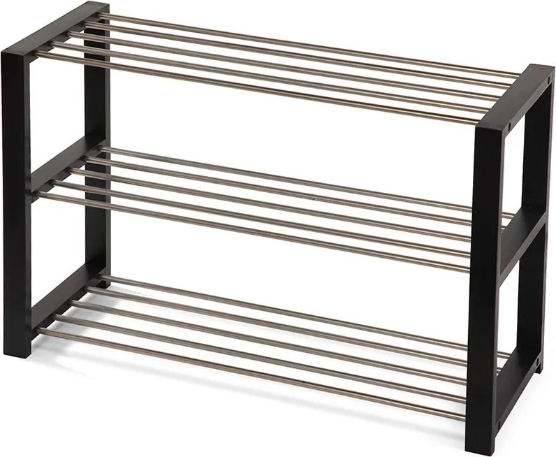 Noela Kovový botník čierny NEX 3 poschodia