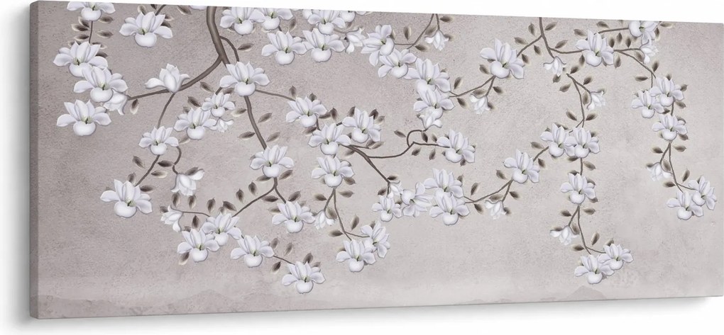 Obraz - Kvety v šedivej krajine (120x50 cm)