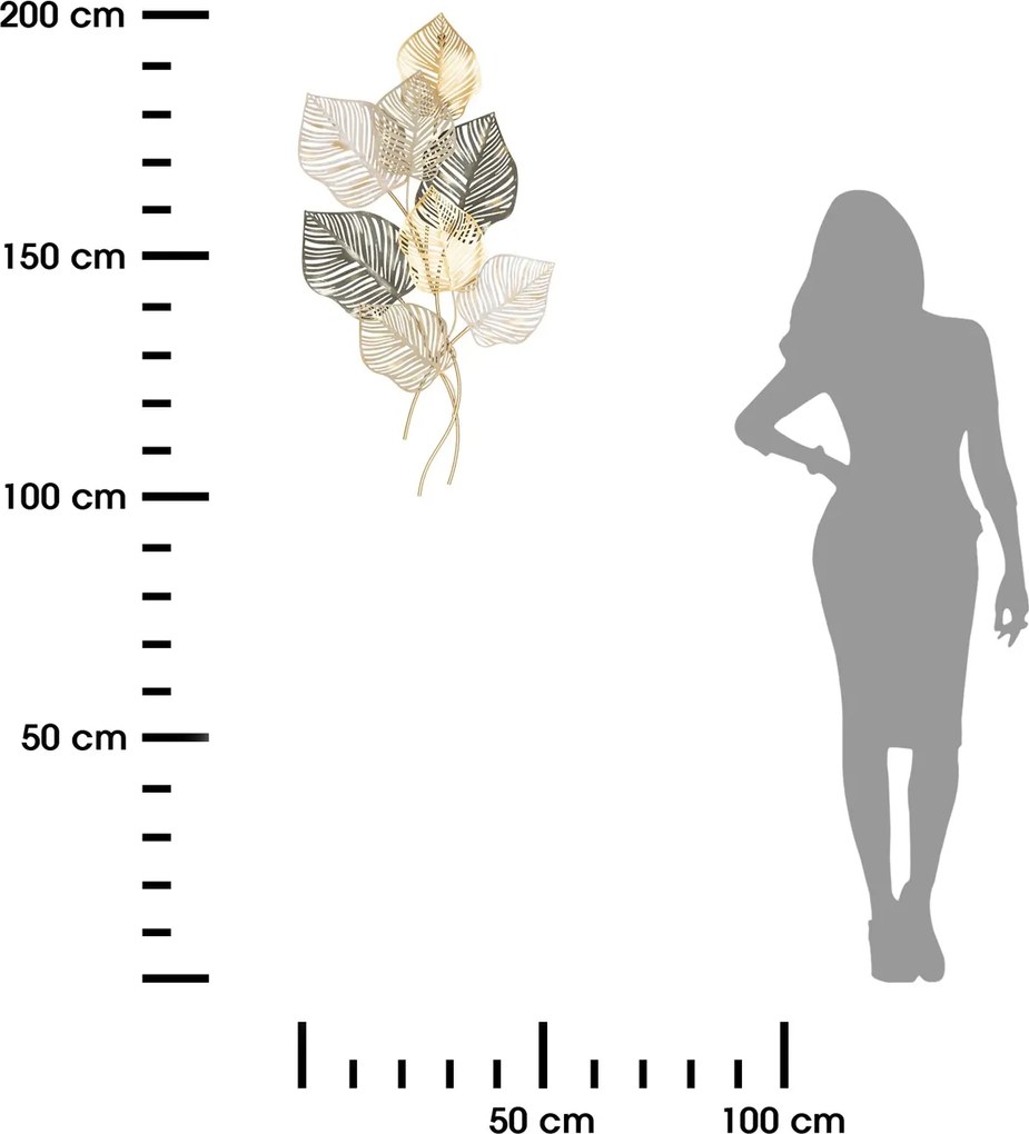 Kovová dekorácia na stenu Nadia 100x53 cm