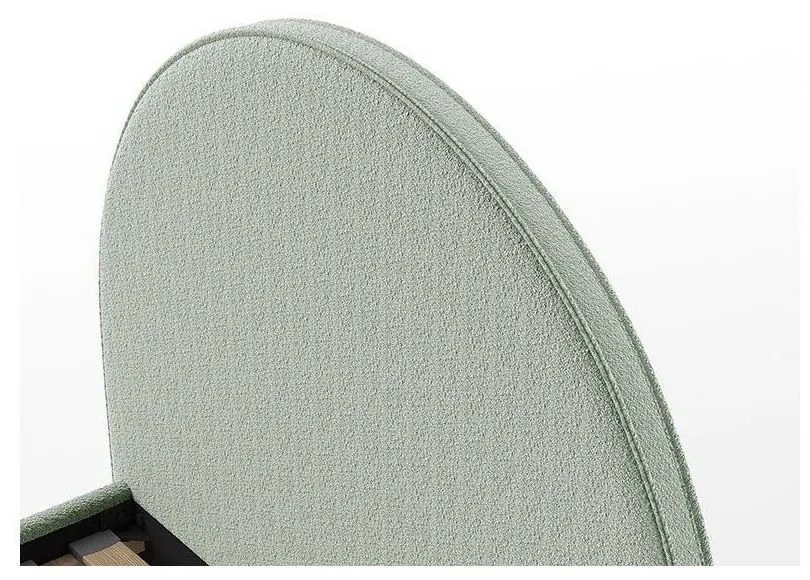 Zelená čalúnená jednolôžková posteľ s úložným priestorom s roštom 90x200 cm Moon – Vipack