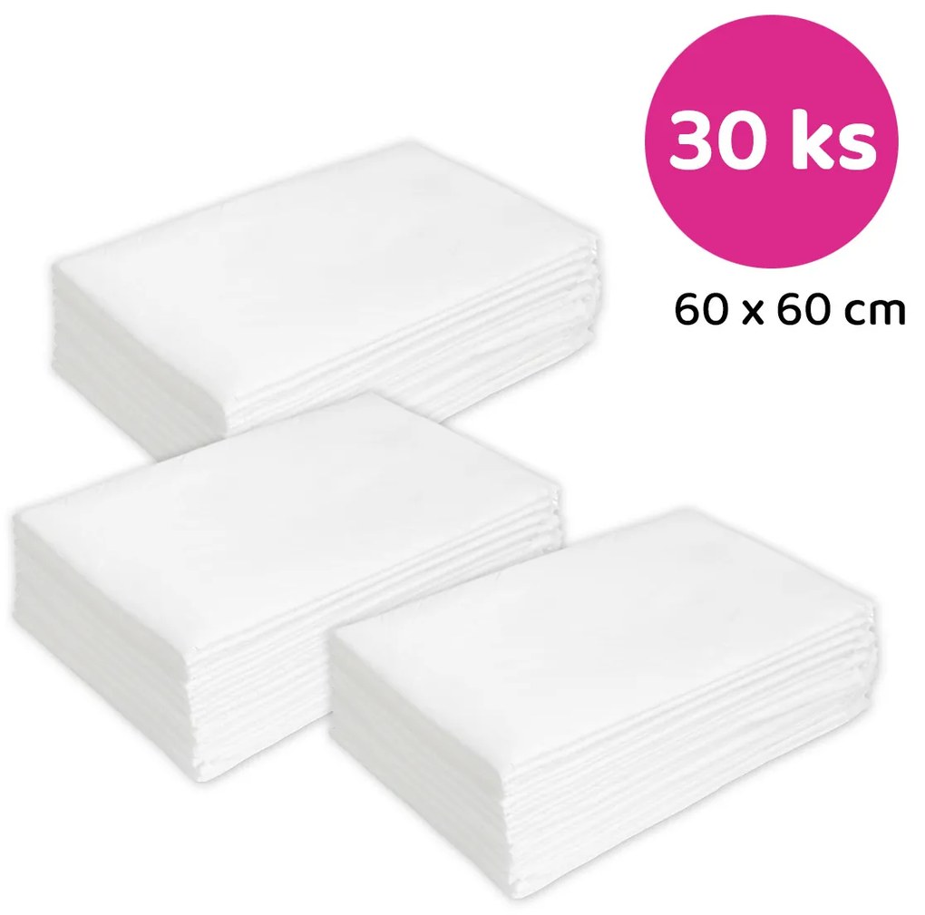 Jednorazové prebaľovacie podložky Premium 60x60cm - 30ks, výhodné balenie 60x60