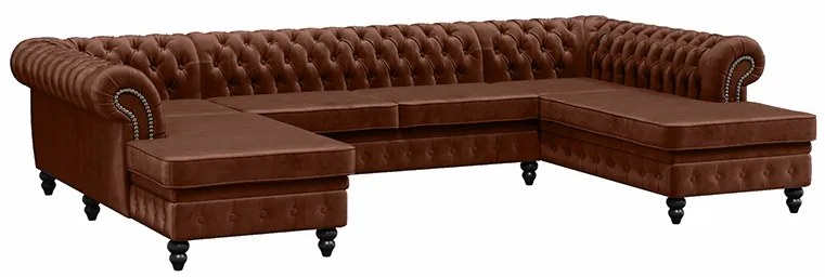 PROXIMA.store - Luxusná sedačka CHESTERFIELD LONG U FARBA NÔH: čierna, DRUH LÁTKY: TORRE - 8, FARBA OZDOBNÝCH ŠPENDLÍKOV: barok