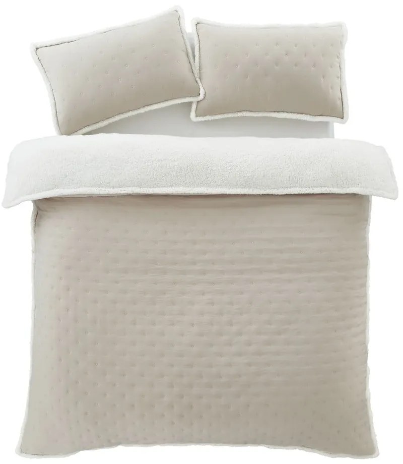 Béžové obliečky na dvojlôžko/predĺžené s baránkom 230x220 cm Cosy Nori – Catherine Lansfield