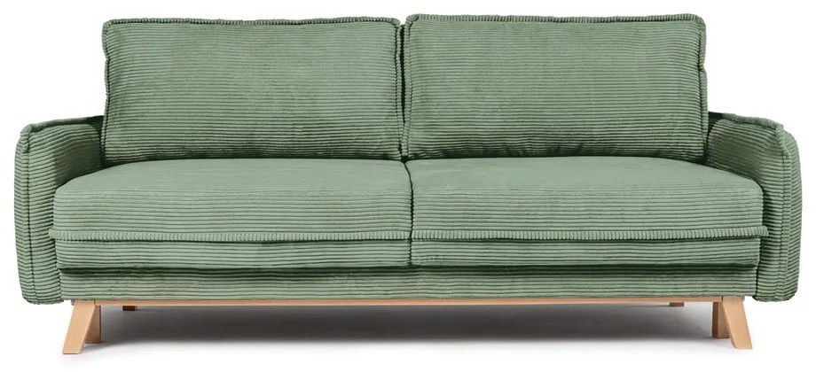 Svetlozelená menčestrová rozkladacia pohovka 218 cm Tori – Bonami Selection