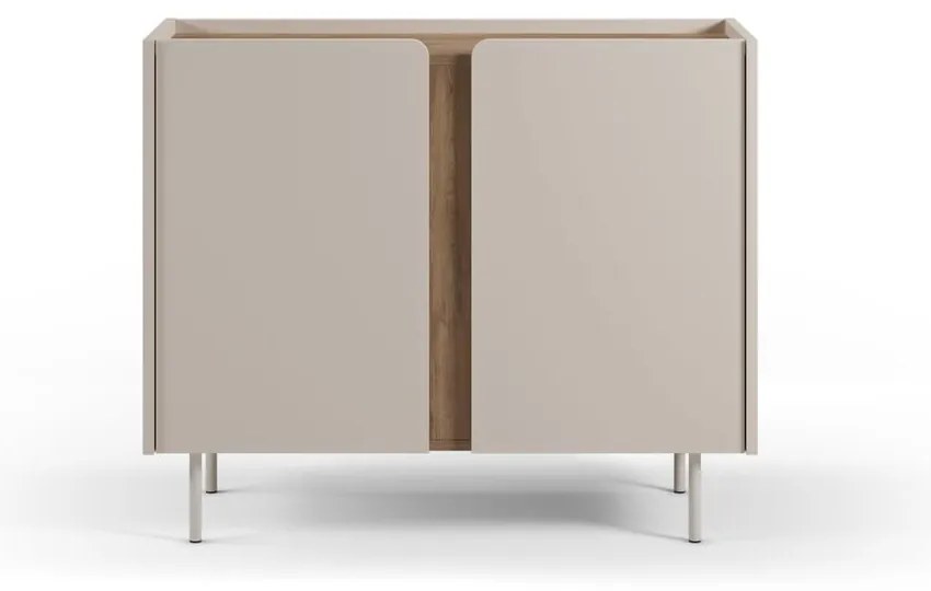 Skrinka v dekore duba v krémovo-prírodnej farbe 100x82,5x40 cm Lucile – Marckeric