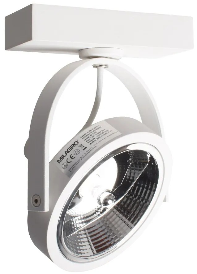 Bodové svietidlo Lugar, 1x biele kovové tienidlo, w