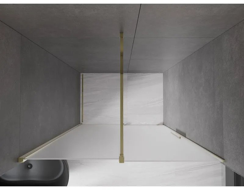 Mexen Velar, posuvné sprchové dvere do otvoru 150 cm, 8mm sklo námraza, zlatá lesklá, 871-150-000-31-50