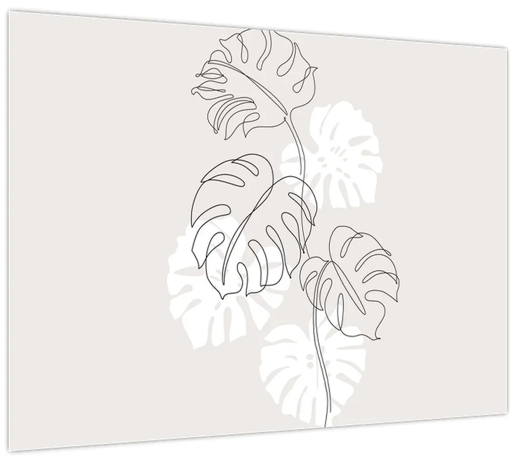 Obraz - Line art monstera N⁰3 (70x50 cm)