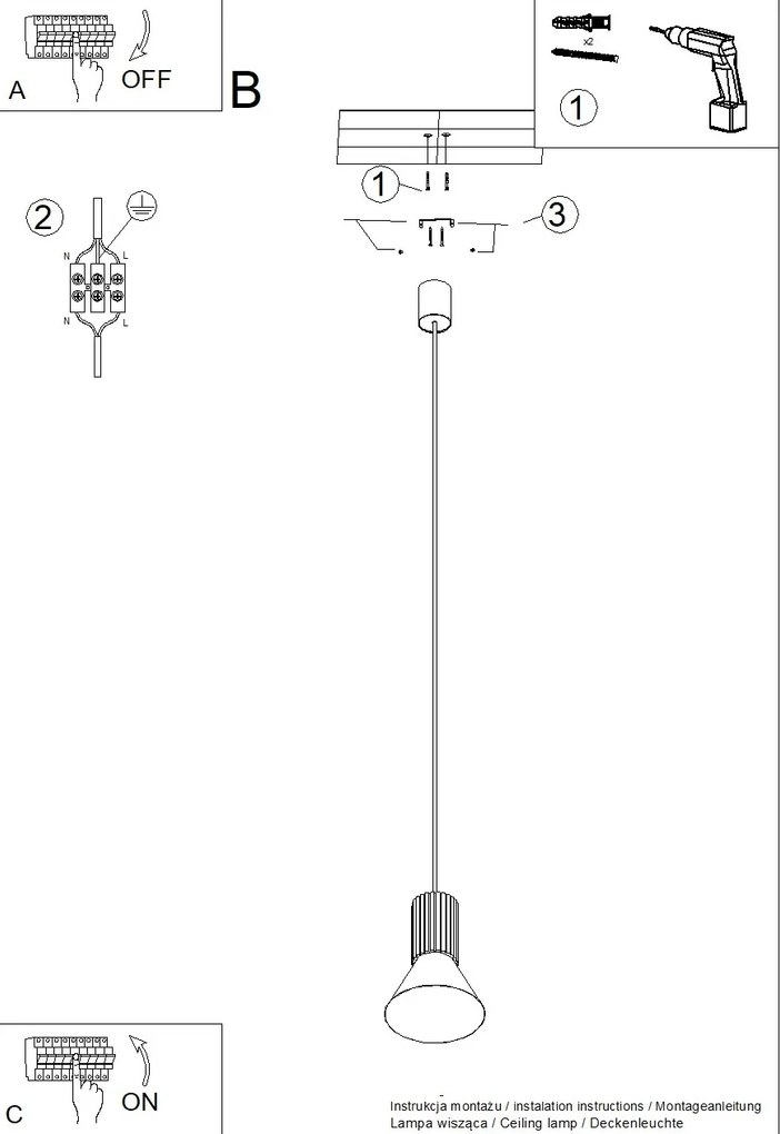Závesné svietidlo Estria, 1x biele kovové tienidlo, og