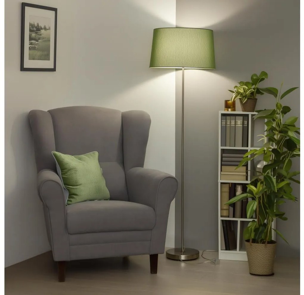 Brilagi - LED stojacia lampa CERIA 1xE27/40W/230V pr. 45 cm zelená/matný chróm