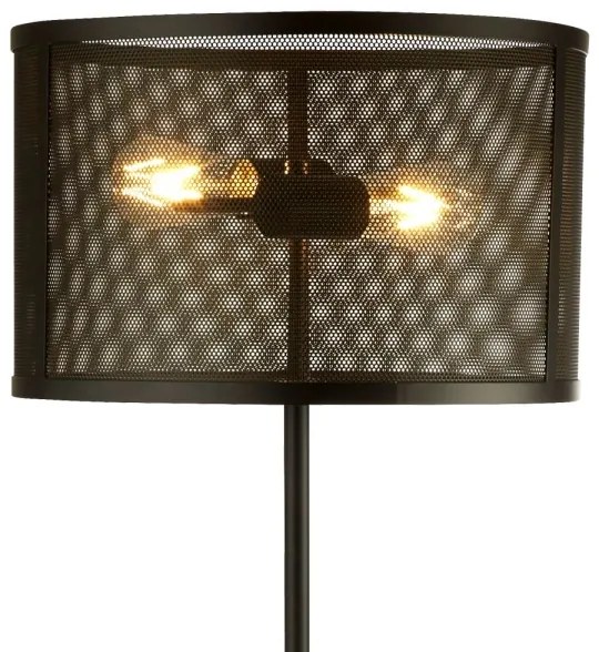 Searchlight EU2832-2BK - Stojacia lampa FISHNET 2xE27/60W/230V čierna