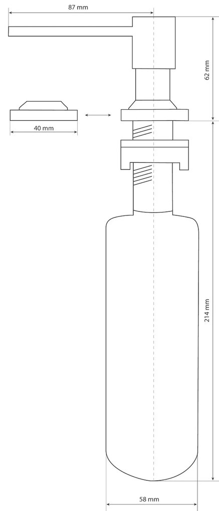 Gamma Quatro, dávkovač saponátu pre kuchynský drez 300ml, chrómová, GMA-DOK-CH
