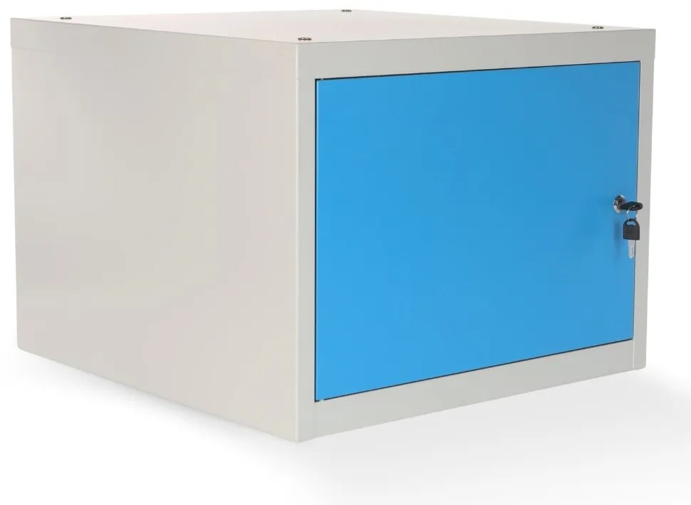 Skrinka pre dielenský stôl Solid, krídlové dvere, modrá - ral 5012