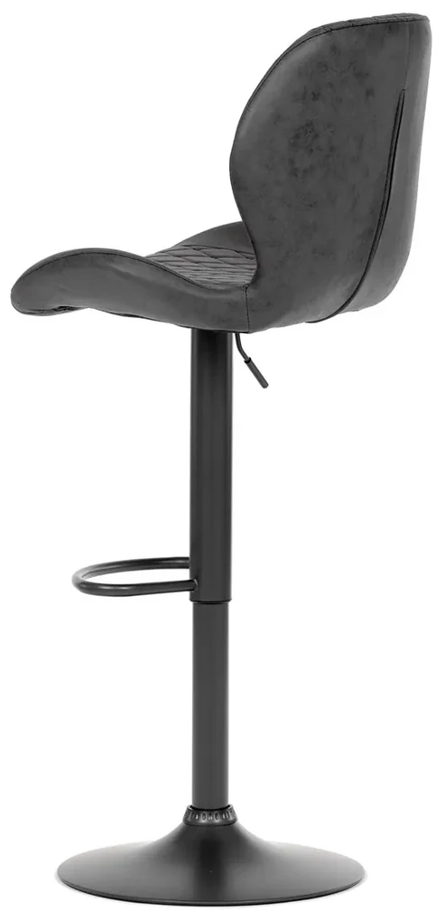 Autronic - Židle barová, černá COWBOY látka, černá podnož - AUB-431 BK3 AKCE