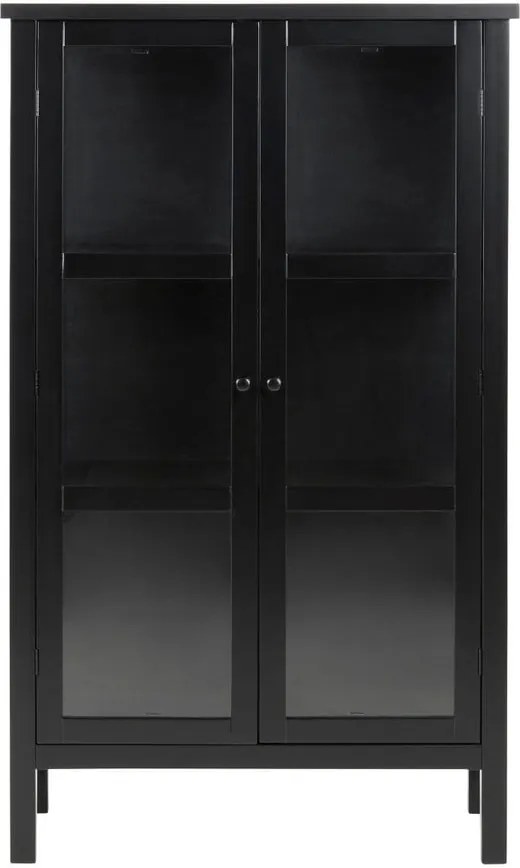 Čierna 2-dverová vitrína Actona Eton, výška 136,5 cm
