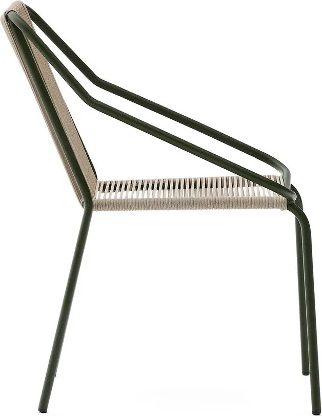 Tmavozelená/béžová kovová záhradná stolička Zivia – Kave Home