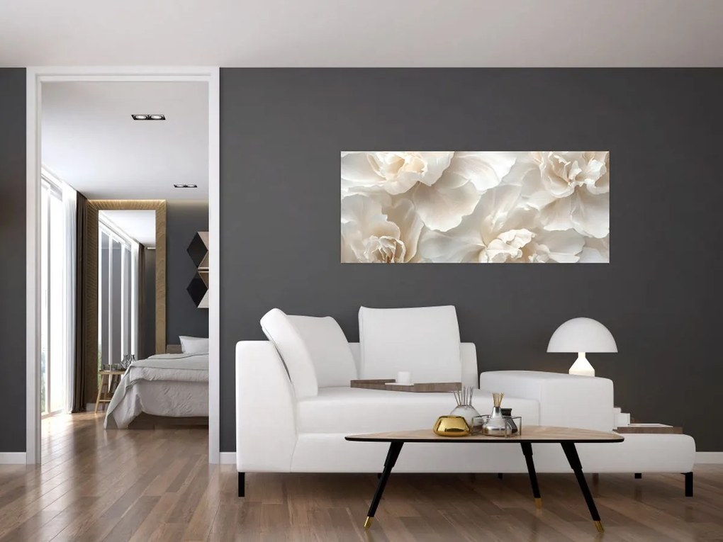 Obraz - Jemné pivonky (120x50 cm)