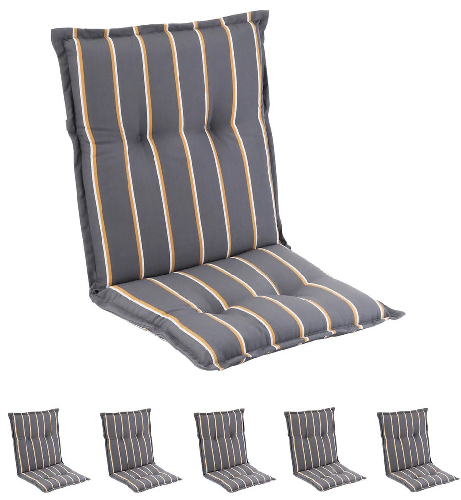Sylt, čalúnená podložka, podložka na stoličku, podložka na vyššie polohovacie kreslo, vankúš, polyester, 50 × 120 × 9 cm, 6 × podložka