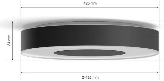 Philips-LED RGB Stmievateľné stropné svietidlo Hue LED/52,5W/230V pr. 425 mm čierna