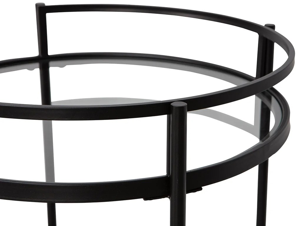 Odkladací stolík na kolieskach zora 50 x 79 cm čierny MUZZA