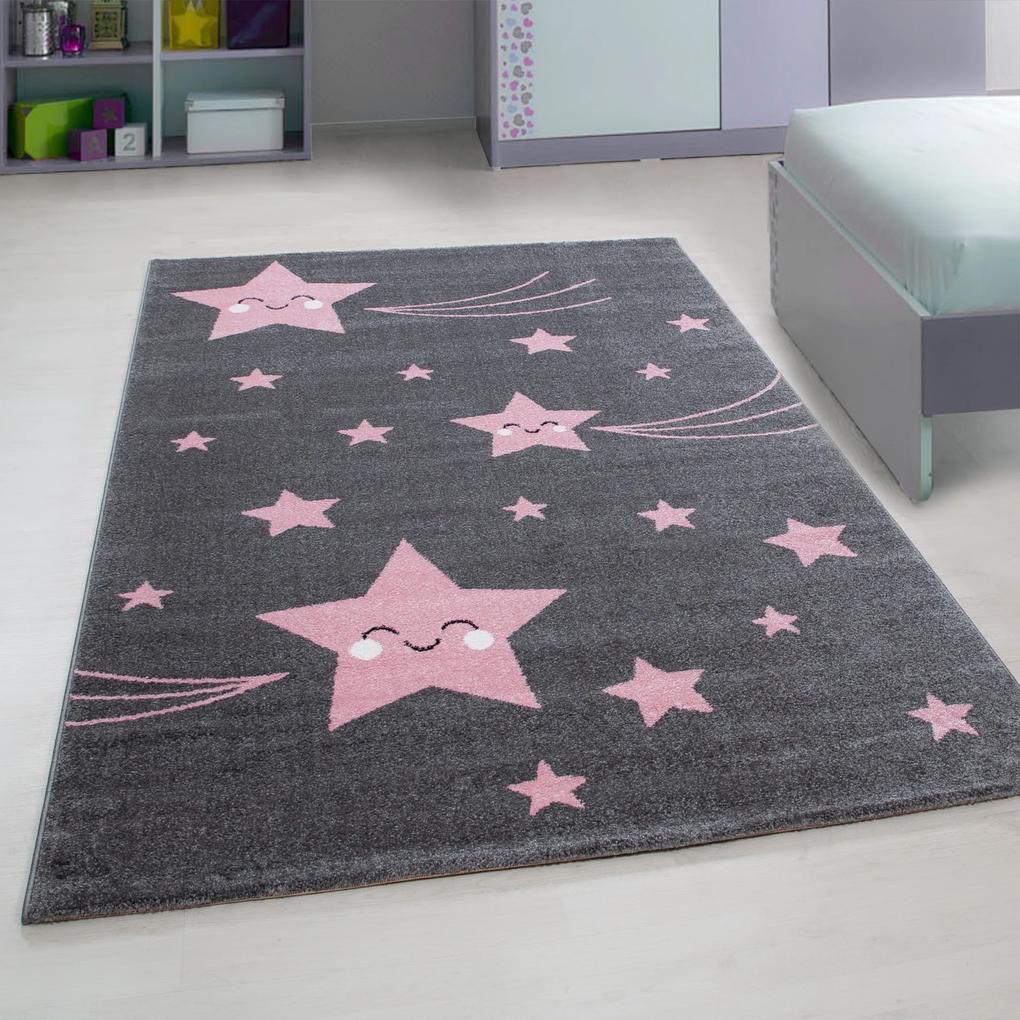 Ayyildiz Detský kusový koberec KIDS 0610, Ružová Rozmer koberca: 200 x 290 cm