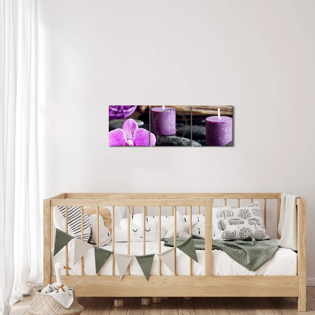 Obraz - Relaxácia (s hodinami) (90x30 cm)