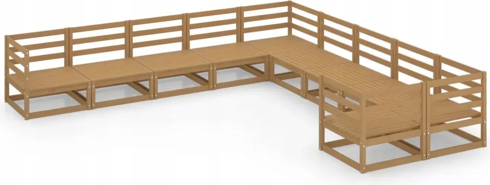 vidaXL 10-dielna sada sedacieho nábytku do záhrady, borovicové drevo