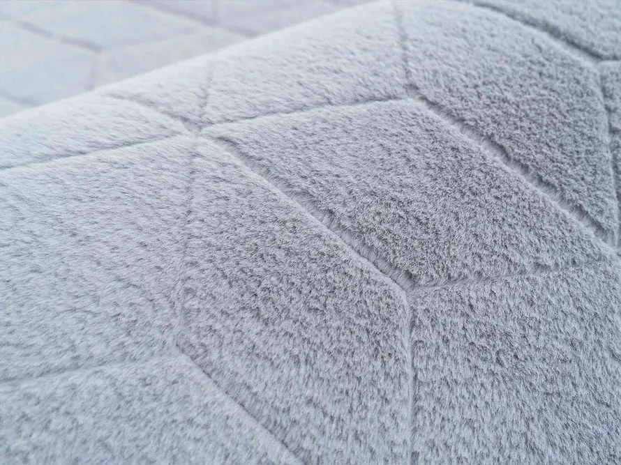 TZ Sivý okrúhly koberec 3D Rabbit Rozmer: 160