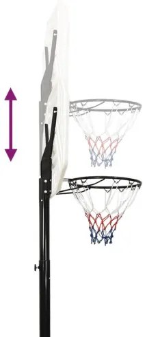 vidaXL Basketbalový stojan biely 258-363 cm polyetén-
