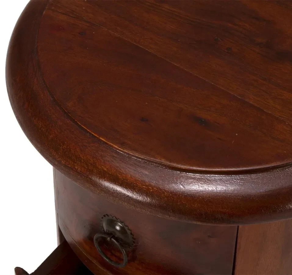 furniture-nabytek.cz - Masívna komoda Texas z akáciového dreva, lakovaná, hnedá – guľatá
