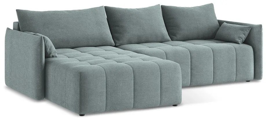 Modrá rozkladacia/s úložným priestorom rohová pohovka (ľavý roh/s leňoškou) Moku – Makamii