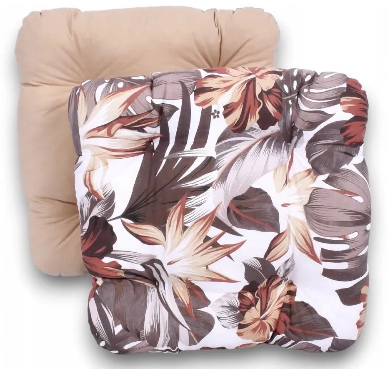 Podsedák na stoličke 40x40 cm - Listy monstery hnedé