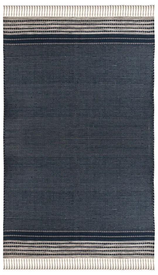 Tmavomodrý obojstranný vonkajší koberec z recyklovaného plastu Green Decore Civil, 80 x 180 cm