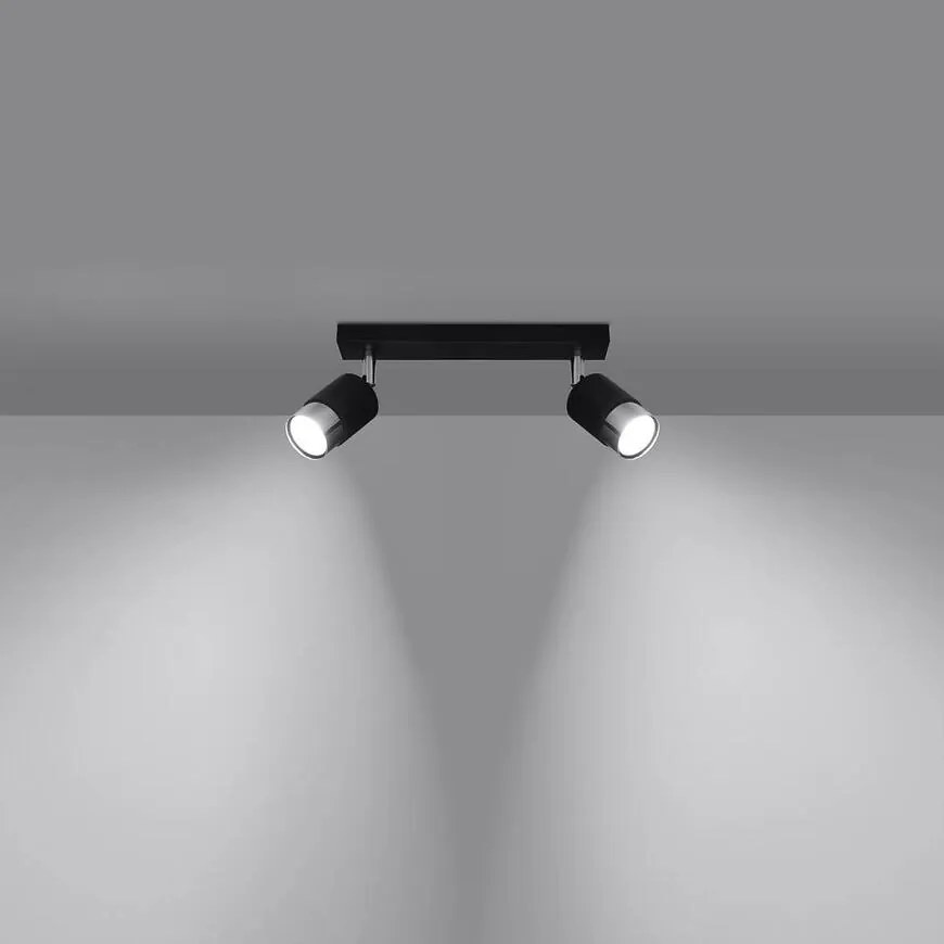 Stropné bodové svietidlo Nero 2 A-1065 čierna/chróm