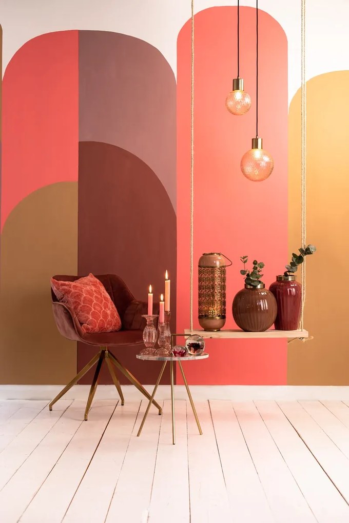 Ružový zamatový štvorcový vankúš Skali - 45 * 45 cm