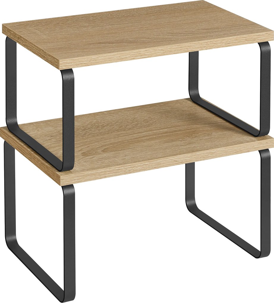 Kuchynská sada políc x2 – dub / čierna