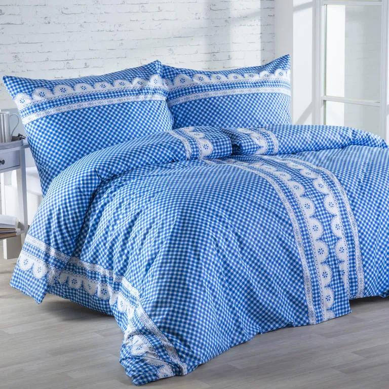 Bavlnené posteľné obliečky MATYLDA modrá štandardná dĺžka