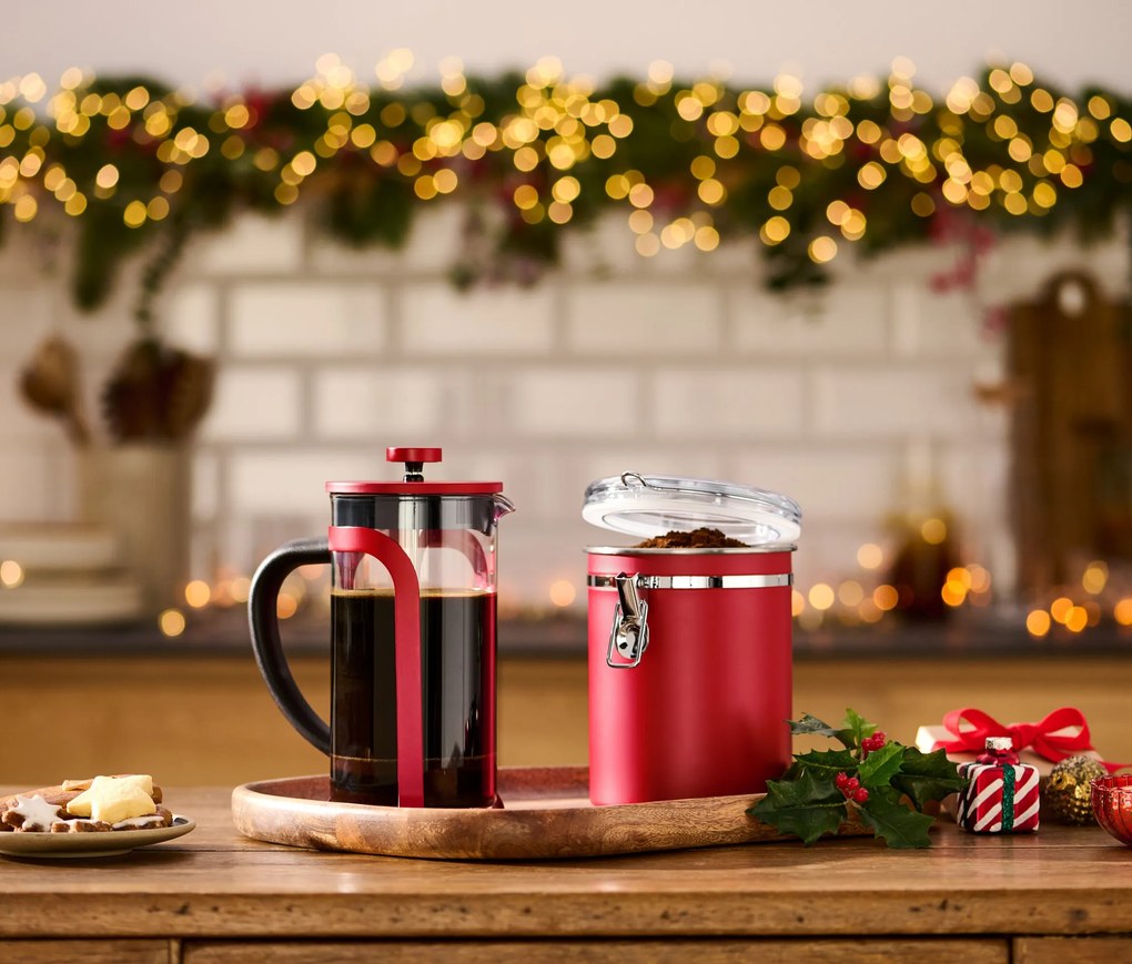 Kanvica french press 800 ml, 6 šálok, červená