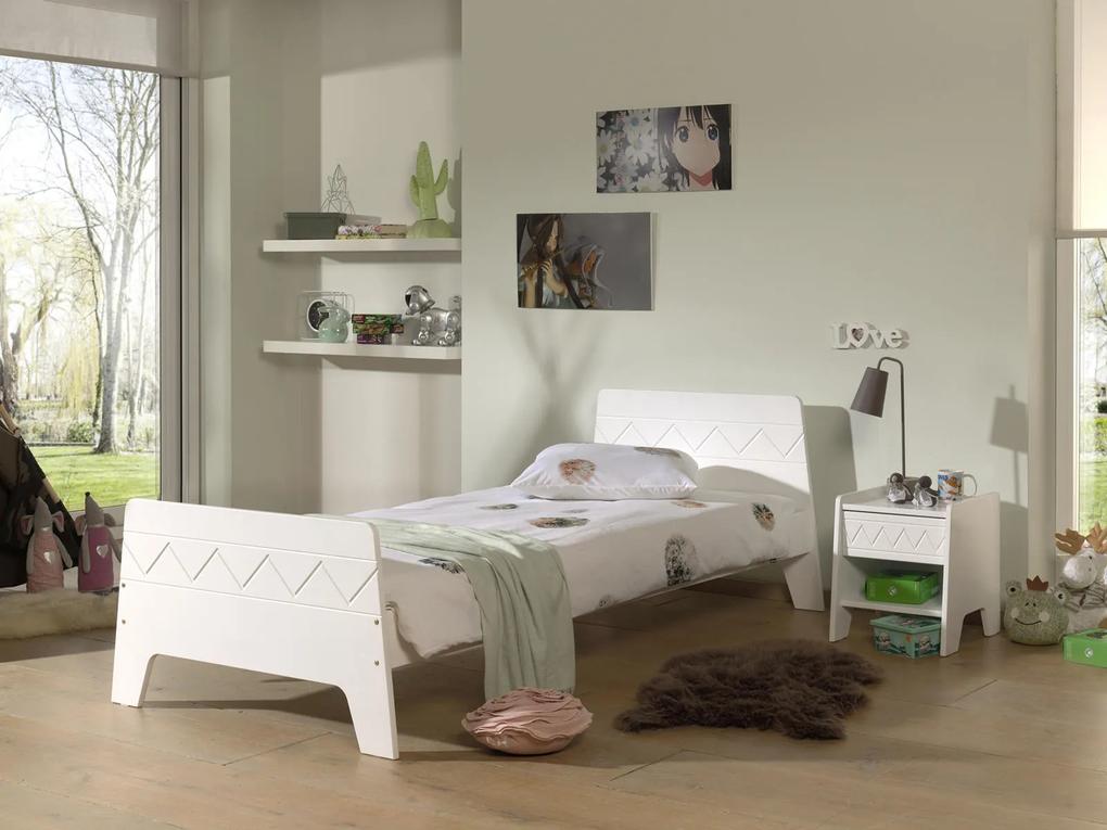 Detská posteľ biela s nočným stolíkom Winny
