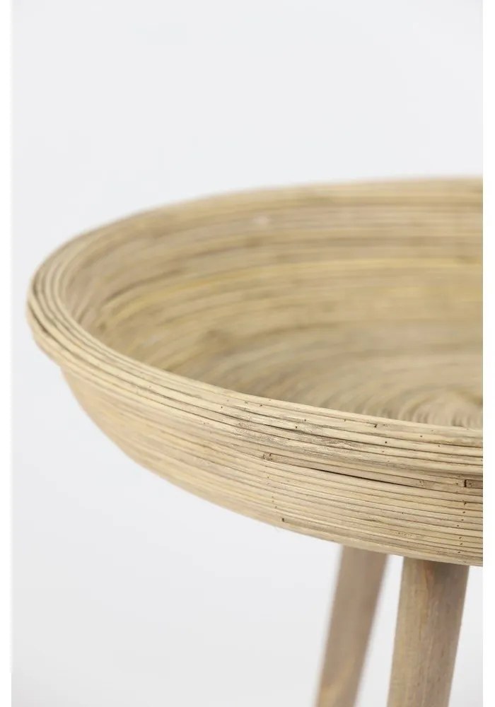 Ratanové okrúhle odkladacie stolíky v súprave 2 ks ø 56 cm Colon – Light &amp; Living