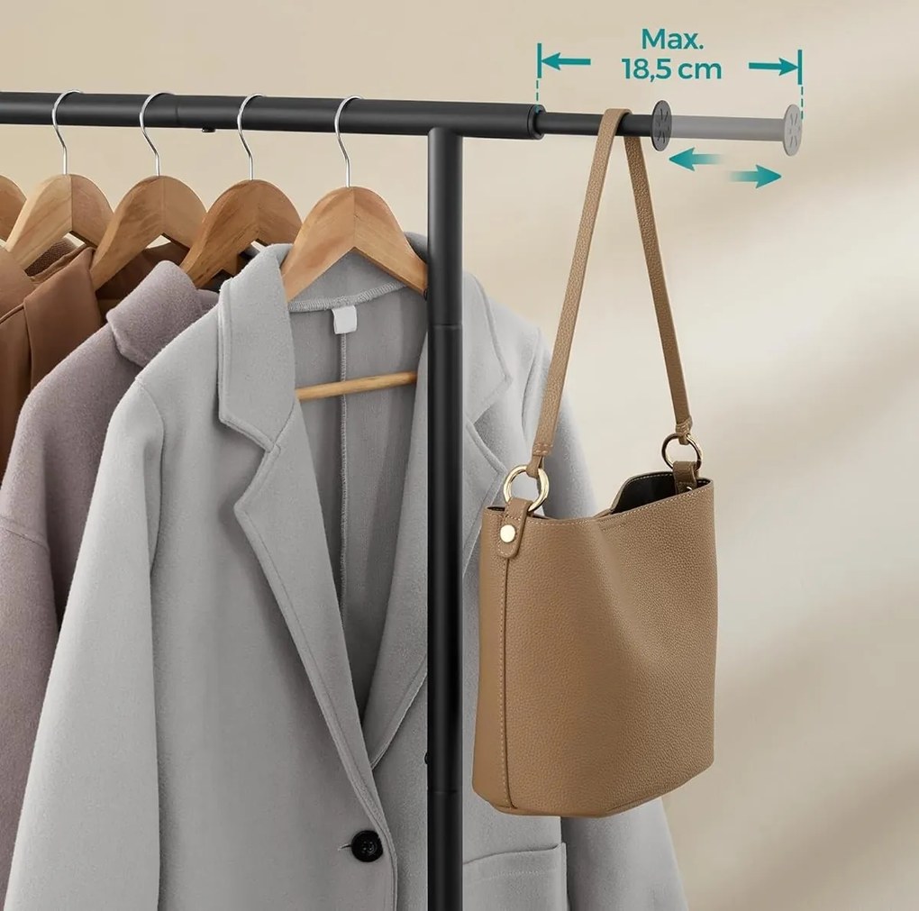 Pojízdný stojan na oblečení Merino 83-120 cm černý