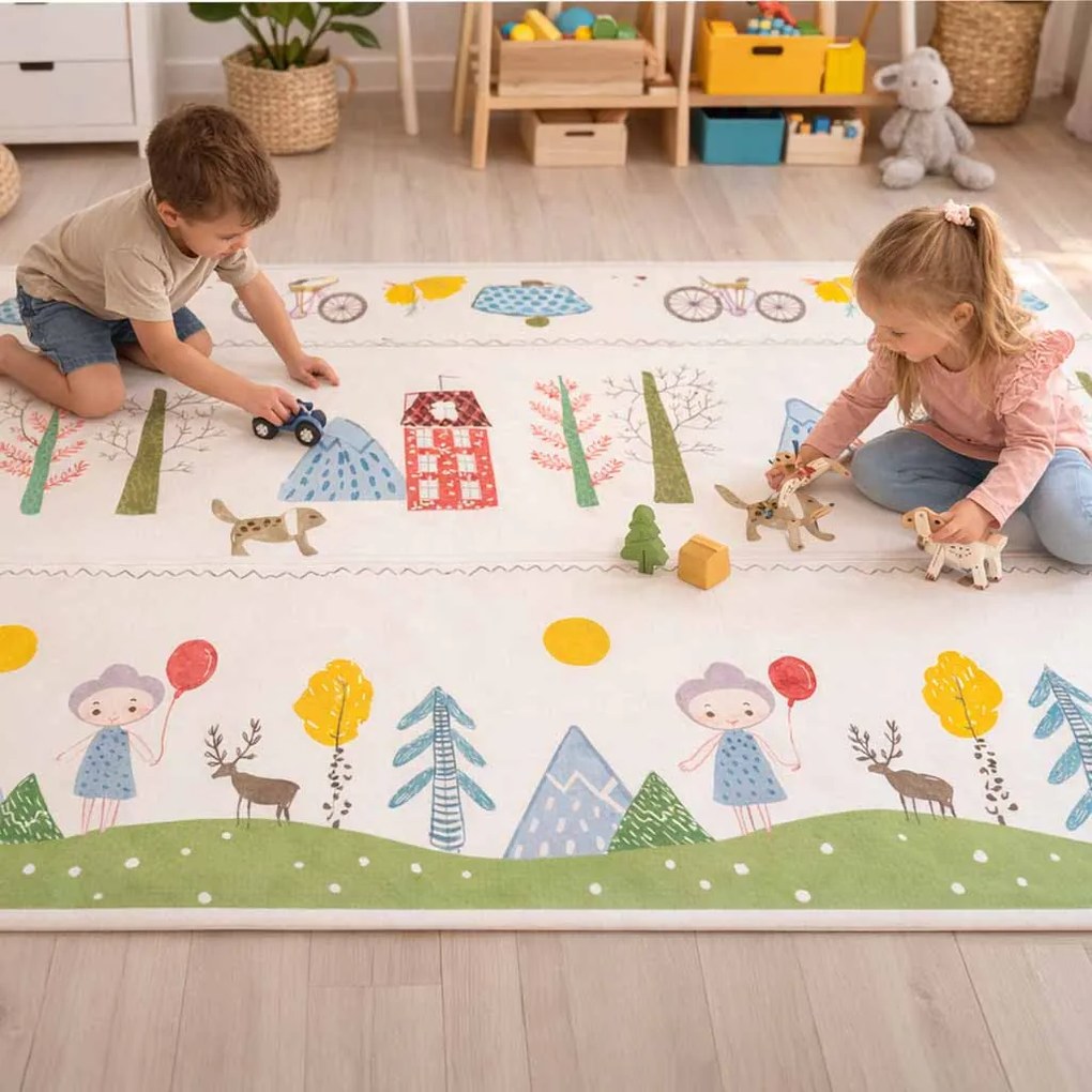 KIK Detská skladacia penová podložka XPE 150 x 200 cm, medvedíky