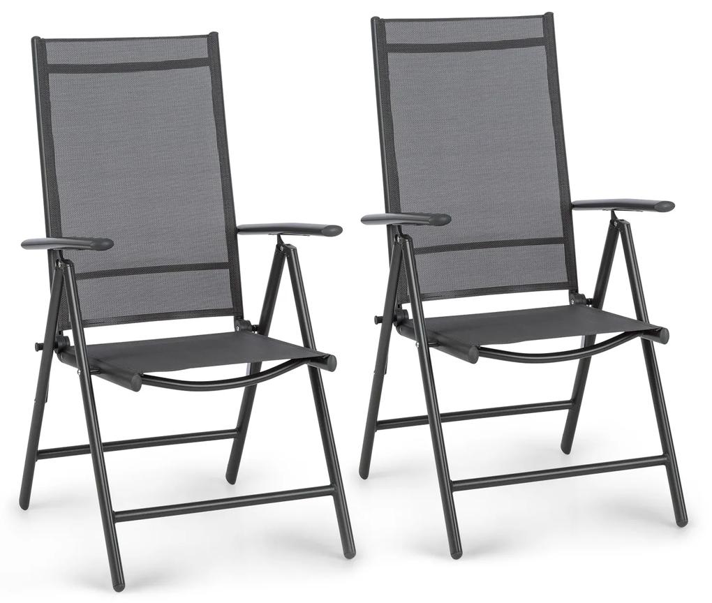 London Lite, sada 2 skladacích stoličiek, 56,5 x 107 x 68 cm, ComfortMesh, hliník