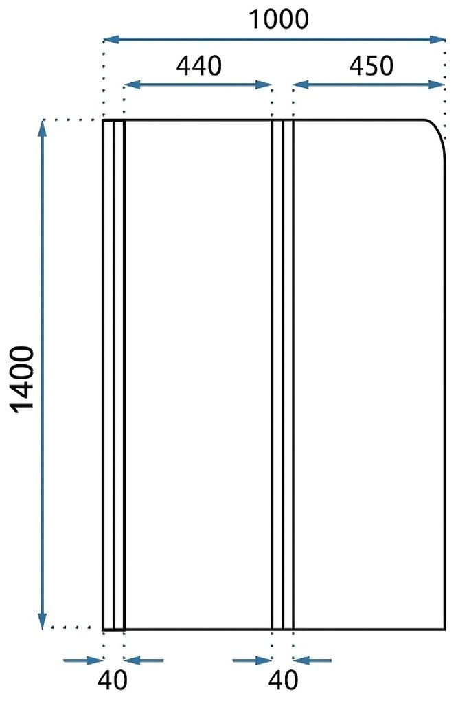 Rea Agat, 2-krídlová vaňová zástena 100x140 cm, medená matná, REA-W5698