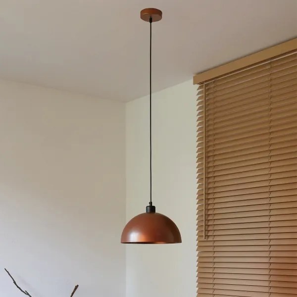 Duolla - Závesné svietidlo na lanku IRONLINE 1xE27/15W/230V pr. 27 cm medená/čierna