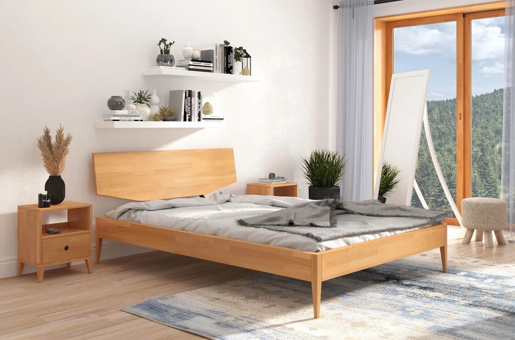 Posteľ Sundin 200x200 cm buk masív, prírodna